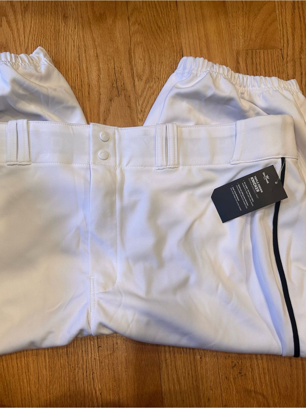 Champro Men's 2X Athletic Baseball Pants Knickers - White with Black Piping